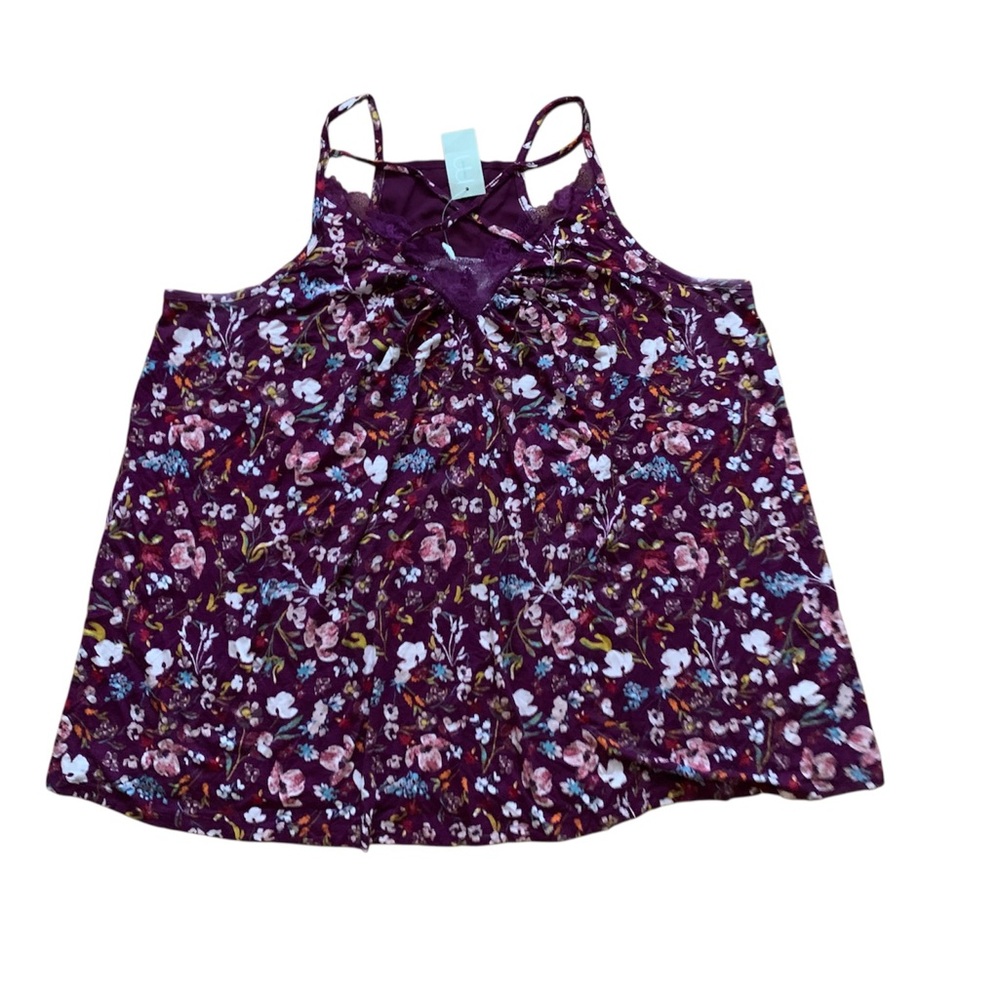 Maurices Purple Floral Sleeveless Top